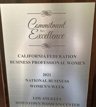 CFBPW Recognition Plaque for Downtown Women's Center