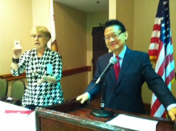 Sally McMahon and College Trustee Mike Eng